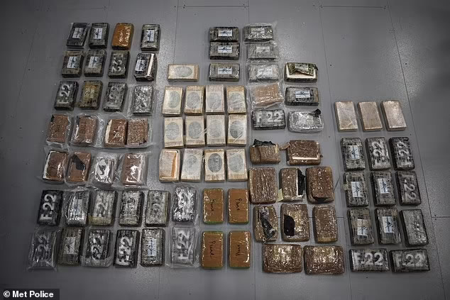 Part of the cocaine stash found by police in a storage unit