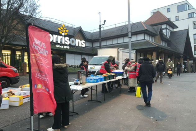 Up to 90 people benefit from the weekly event outside Morrisons