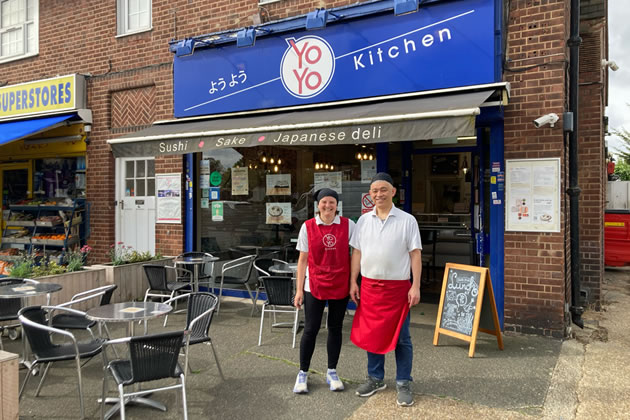 Sushi chef Yoichi ‘Yoyo’ Iguchi (right) with his wife Tanya 